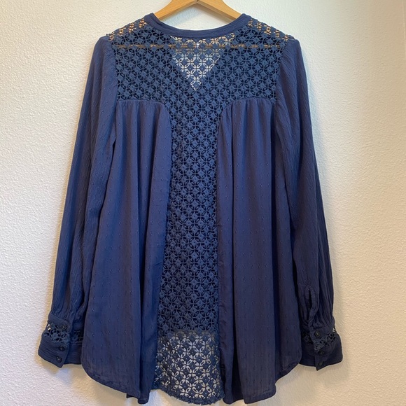 Free People Navy Tunic with High-Low Hem - Picture 2 of 10